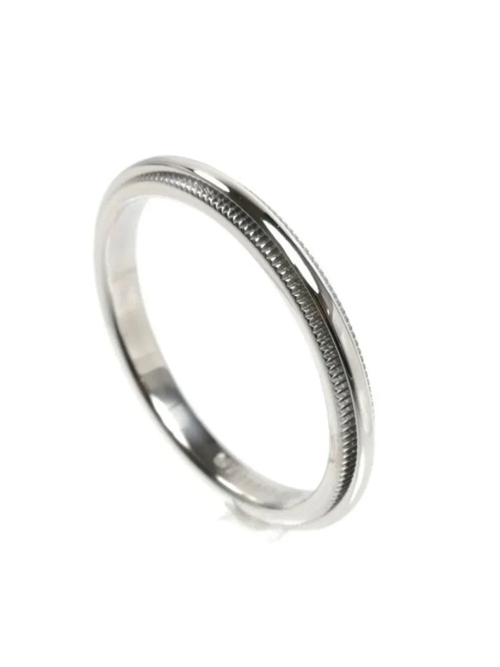 Tiffany & Co Platinum Mil Gray Band Ring Vintage